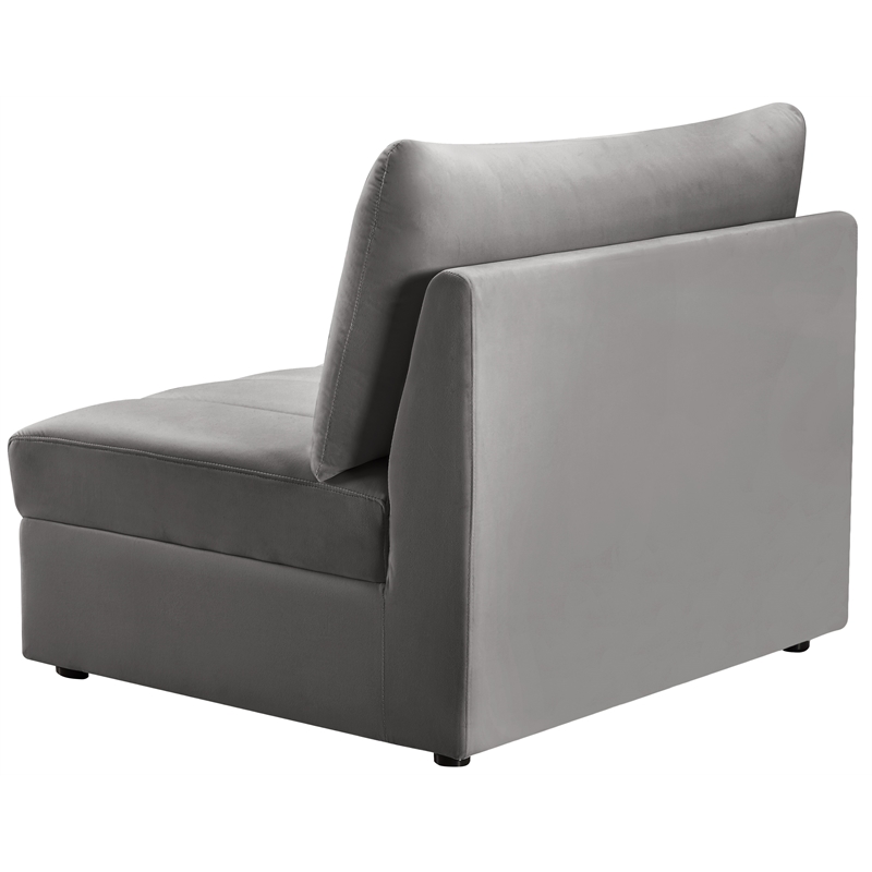 Meridian Furniture Jacob Grey Velvet Armless
