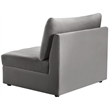 Meridian Furniture Jacob Grey Velvet Armless