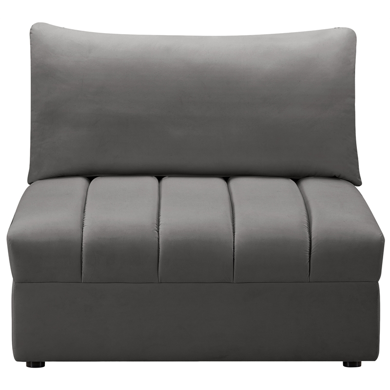 Meridian Furniture Jacob Grey Velvet Armless