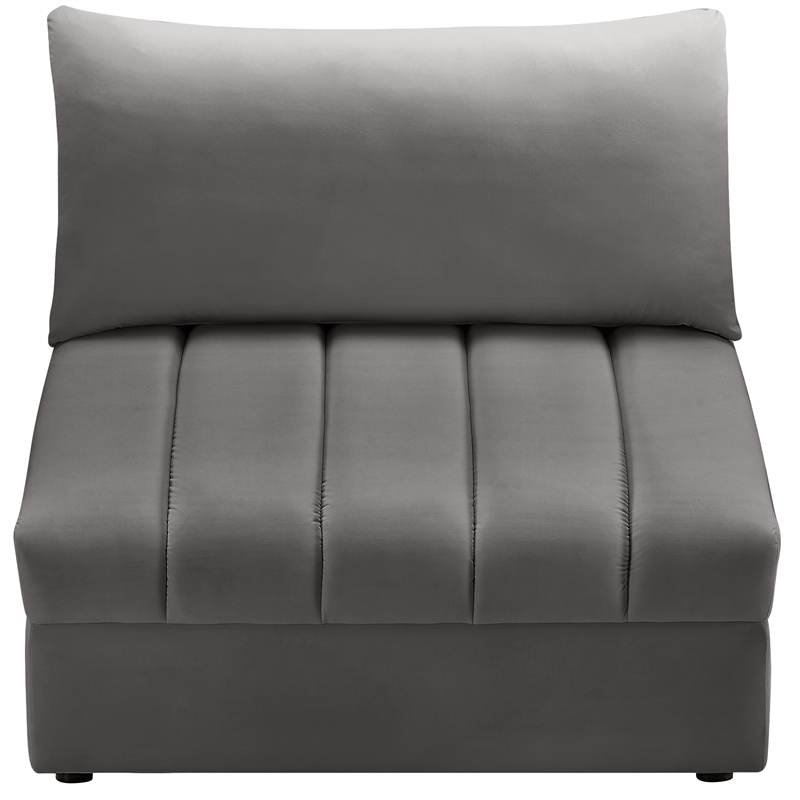 Meridian Furniture Jacob Grey Velvet Armless