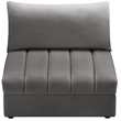Meridian Furniture Jacob Grey Velvet Armless