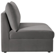Meridian Furniture Jacob Grey Velvet Armless