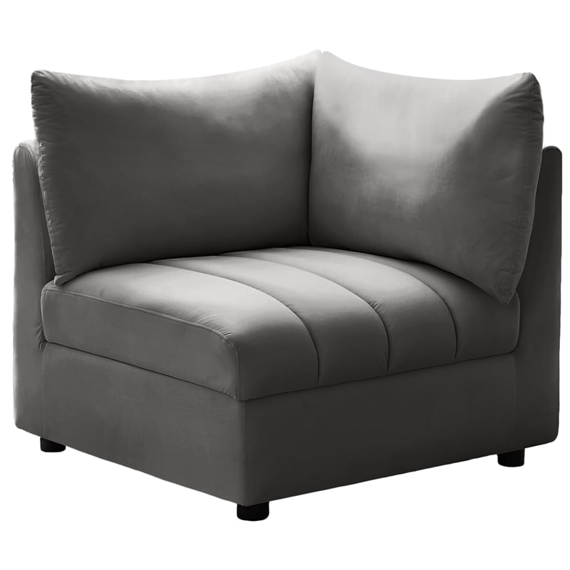 Meridian Furniture Jacob Grey Velvet Corner