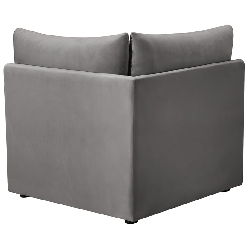 Meridian Furniture Jacob Grey Velvet Corner
