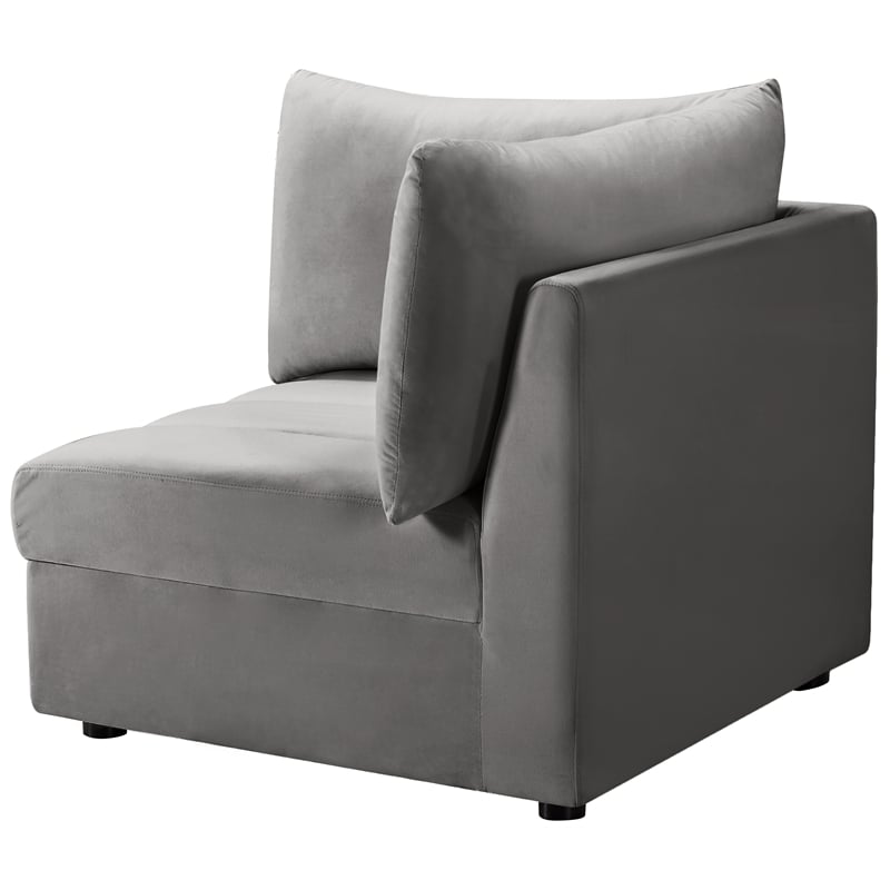 Meridian Furniture Jacob Grey Velvet Corner