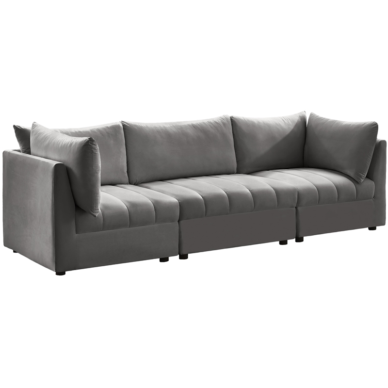 Meridian Furniture Jacob Grey Velvet Modular Sofa