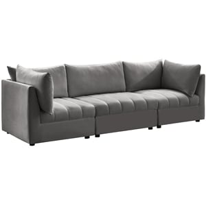 Meridian Furniture Jacob Grey Velvet Modular Sofa