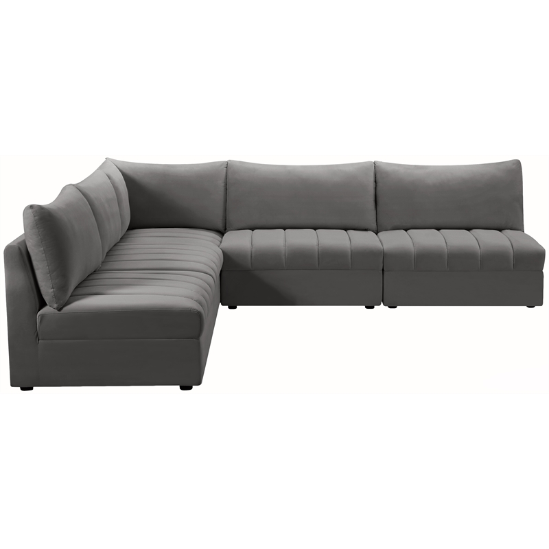Meridian Furniture Jacob Grey Velvet Modular Sectional