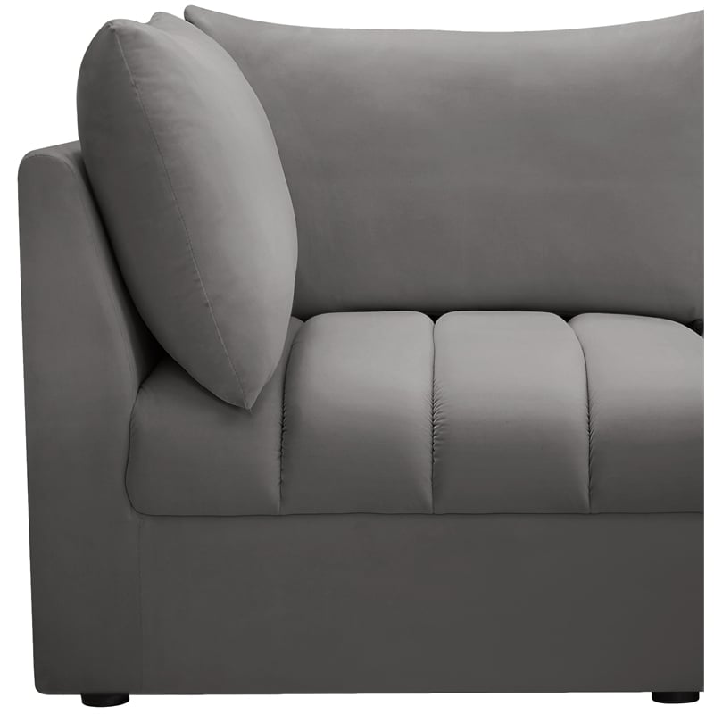 Meridian Furniture Jacob Grey Velvet Modular Sectional