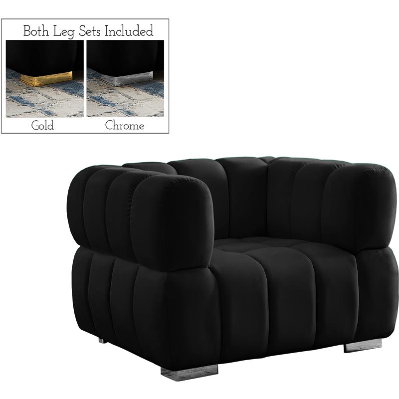 Meridian Furniture Gwen Black Velvet Chair