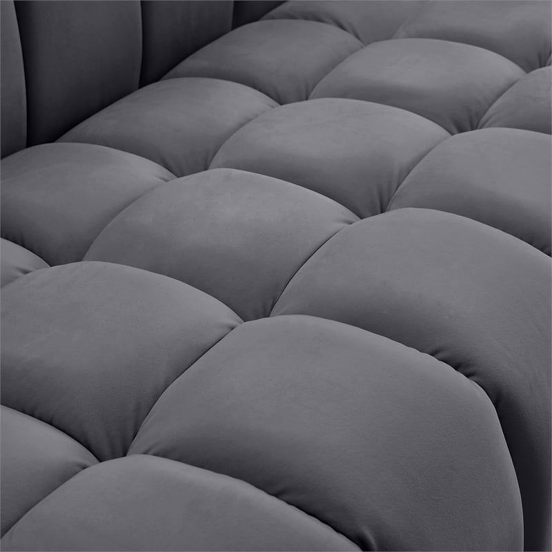 Meridian Furniture Gwen Grey Velvet Sofa
