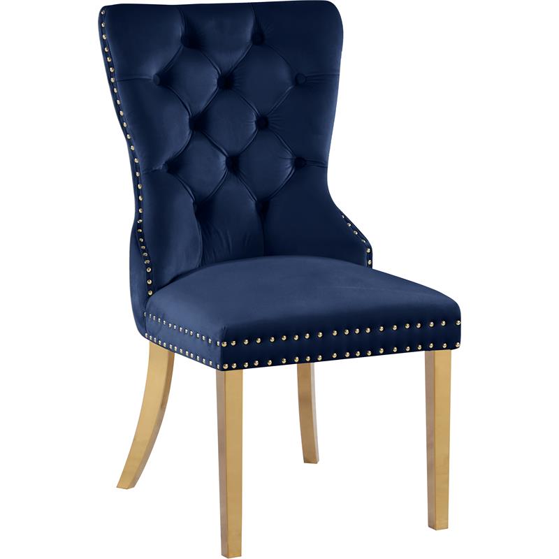 Meridian Furniture Carmen Navy Velvet Dining Chairs (Set of 2)