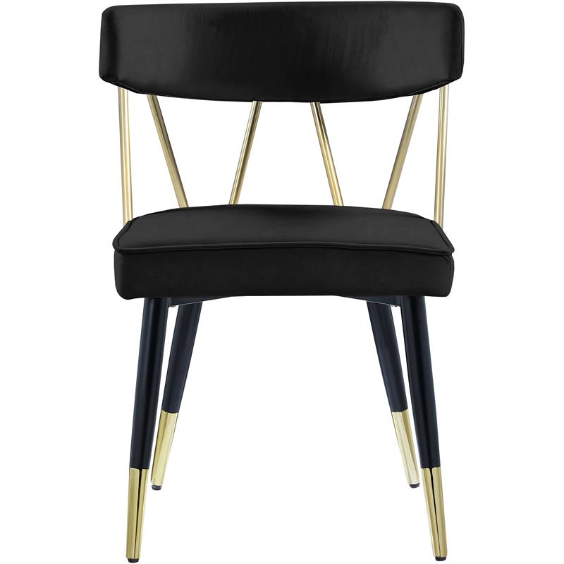 Meridian Furniture Rheingold Black Velvet Dining Chair (Set of 2)