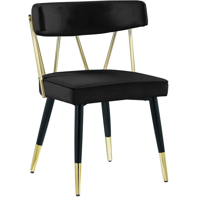 Meridian Furniture Rheingold Black Velvet Dining Chair (Set of 2)
