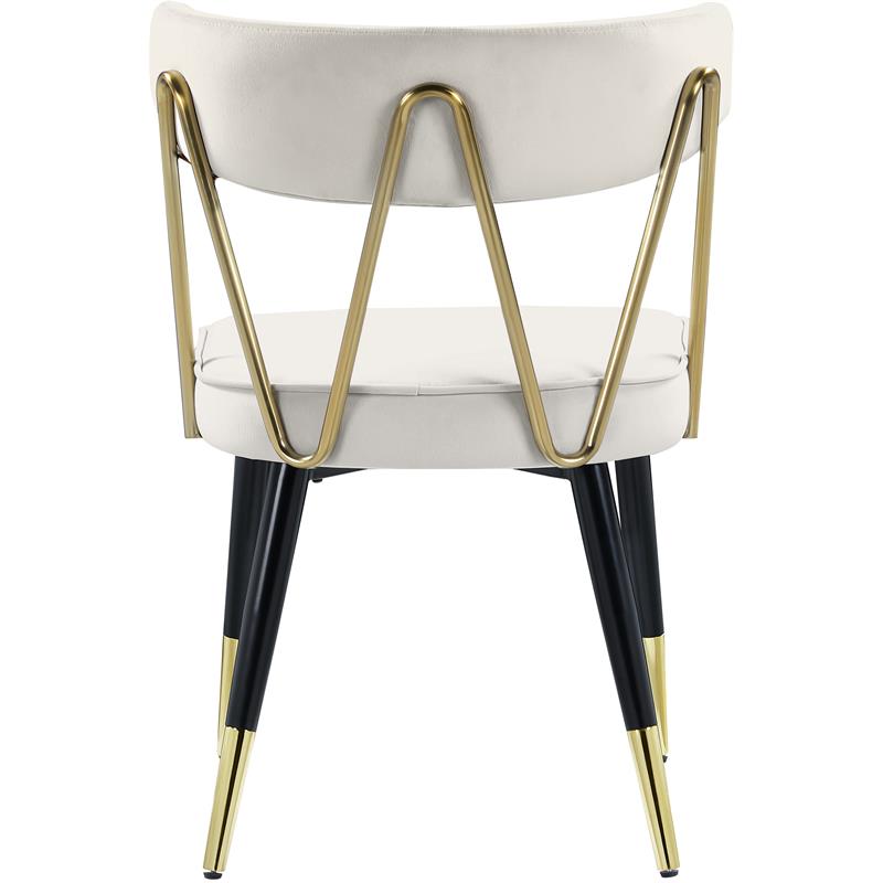 Meridian Furniture Rheingold Cream Velvet Dining Chair (Set of 2)