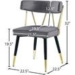 Meridian Furniture Rheingold Grey Velvet Dining Chair (Set of 2)