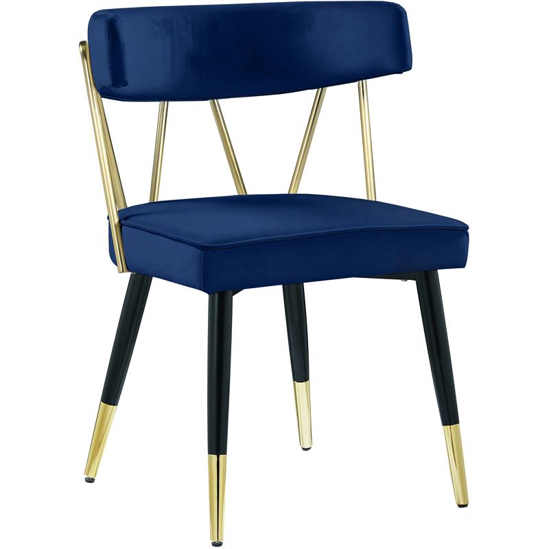 Meridian Furniture Rheingold Navy Velvet Dining Chair (Set of 2)