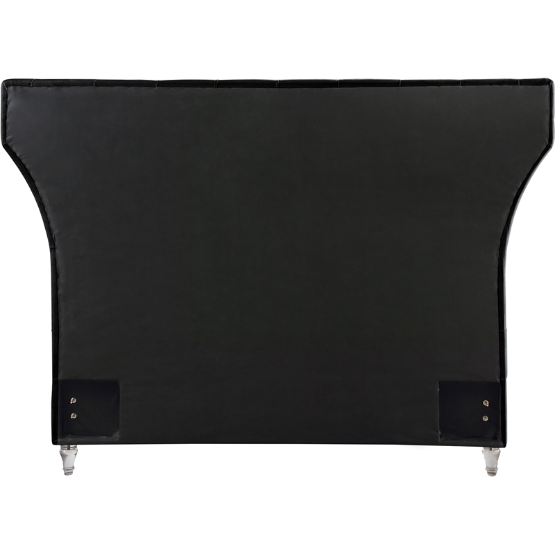 Meridian Furniture Kira Black Velvet King Bed