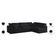 Meridian Furniture Plush Black Velvet Standard Modular Sectional