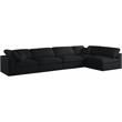 Meridian Furniture Plush Black Velvet Standard Modular Sectional