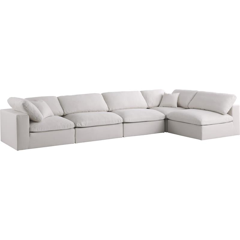 Cream/5-Piece: 3 Armless Chair, 2 Corner Chair