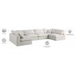 Meridian Furniture Plush Cream Velvet Standard Modular Sectional