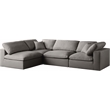 Meridian Furniture Plush Grey Velvet Standard Modular Sectional