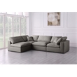 Meridian Furniture Plush Grey Velvet Standard Modular Sectional