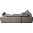 Meridian Furniture Plush Grey Velvet Standard Modular Sectional