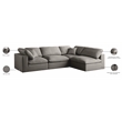 Meridian Furniture Plush Grey Velvet Standard Modular Sectional