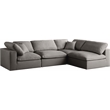 Meridian Furniture Plush Grey Velvet Standard Modular Sectional