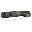 Meridian Furniture Plush Grey Velvet Standard Modular Sectional