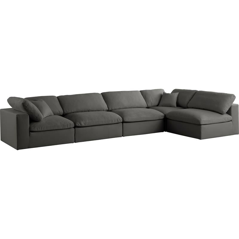 Gray/5-Piece: 3 Armless Chair, 2 Corner Chair