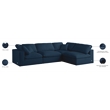 Meridian Furniture Plush Navy Velvet Standard Modular Sectional