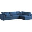 Meridian Furniture Plush Navy Velvet Standard Modular Sectional