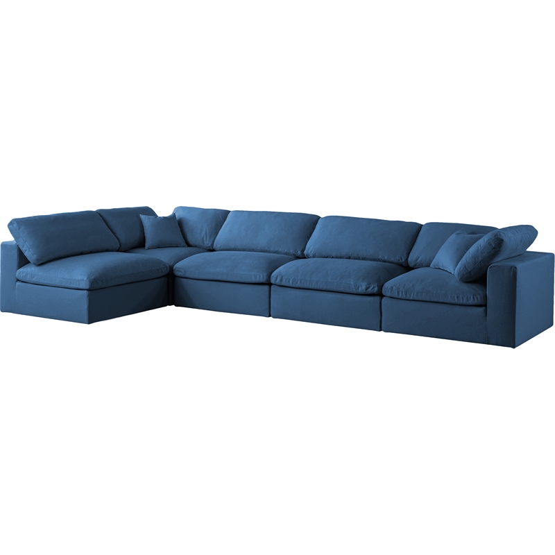 Meridian Furniture Plush Navy Velvet Standard Modular Sectional