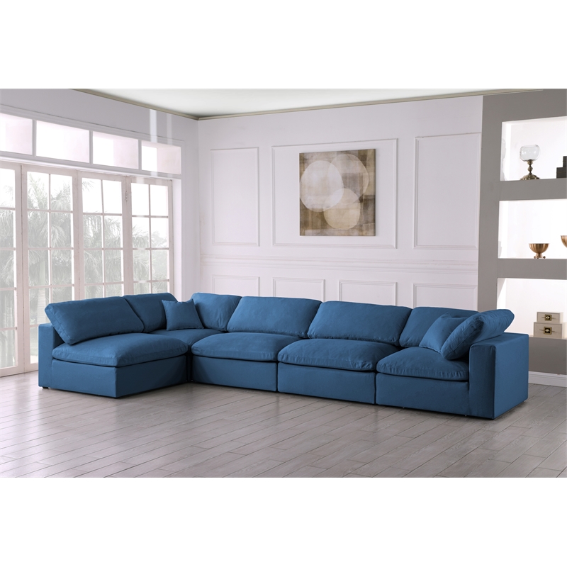 Meridian Furniture Plush Navy Velvet Standard Modular Sectional