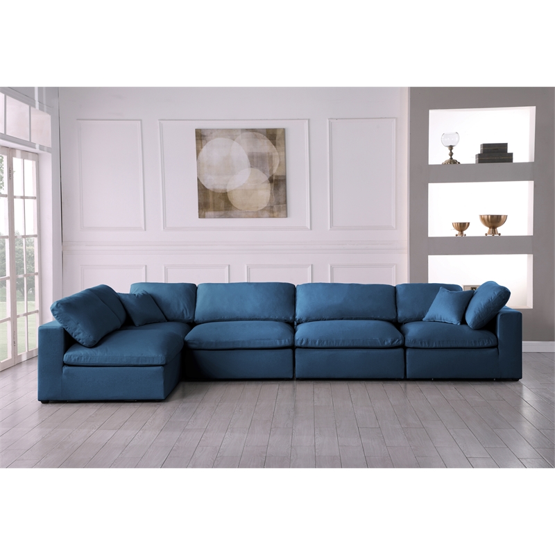 Meridian Furniture Plush Navy Velvet Standard Modular Sectional