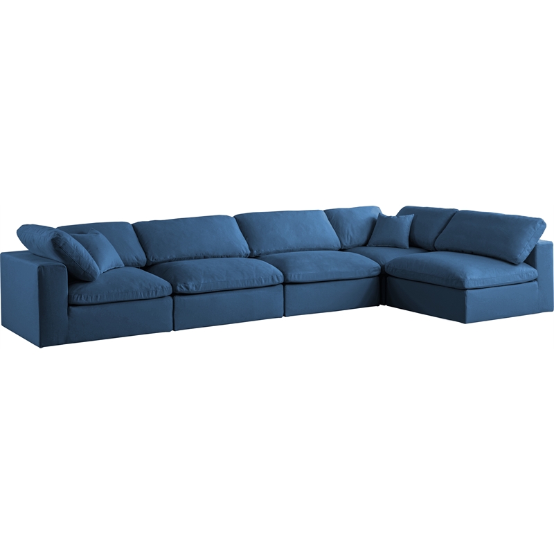 Navy/5-Piece: 3 Armless Chair, 2 Corner Chair