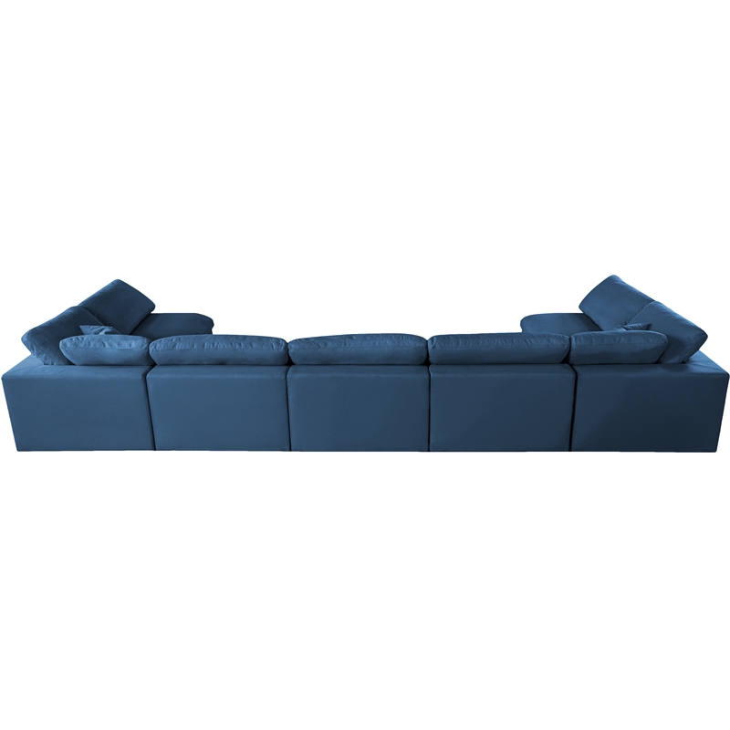 Meridian Furniture Plush Navy Velvet Standard Modular Sectional