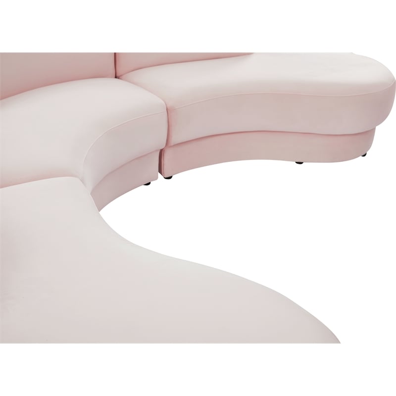 Meridian Furniture Rosa Pink Velvet 3pc. Sectional
