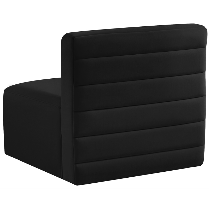 Meridian Furniture Quincy Black Velvet Modular Armless Chair
