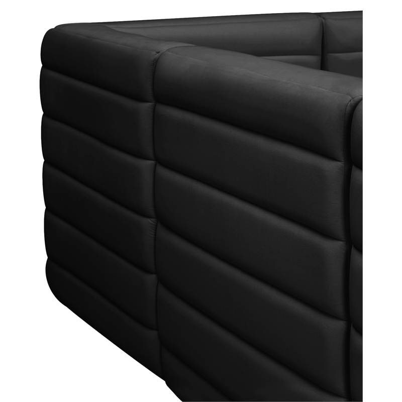 Meridian Furniture Quincy Black Velvet Modular Armless Chair