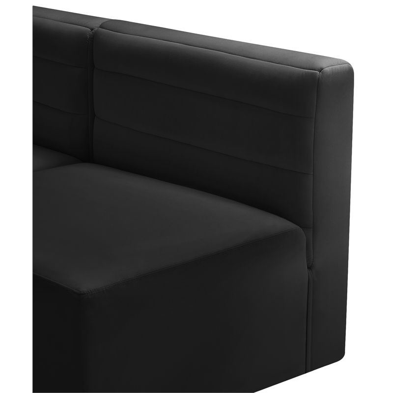 Meridian Furniture Quincy Black Velvet Modular Armless Chair