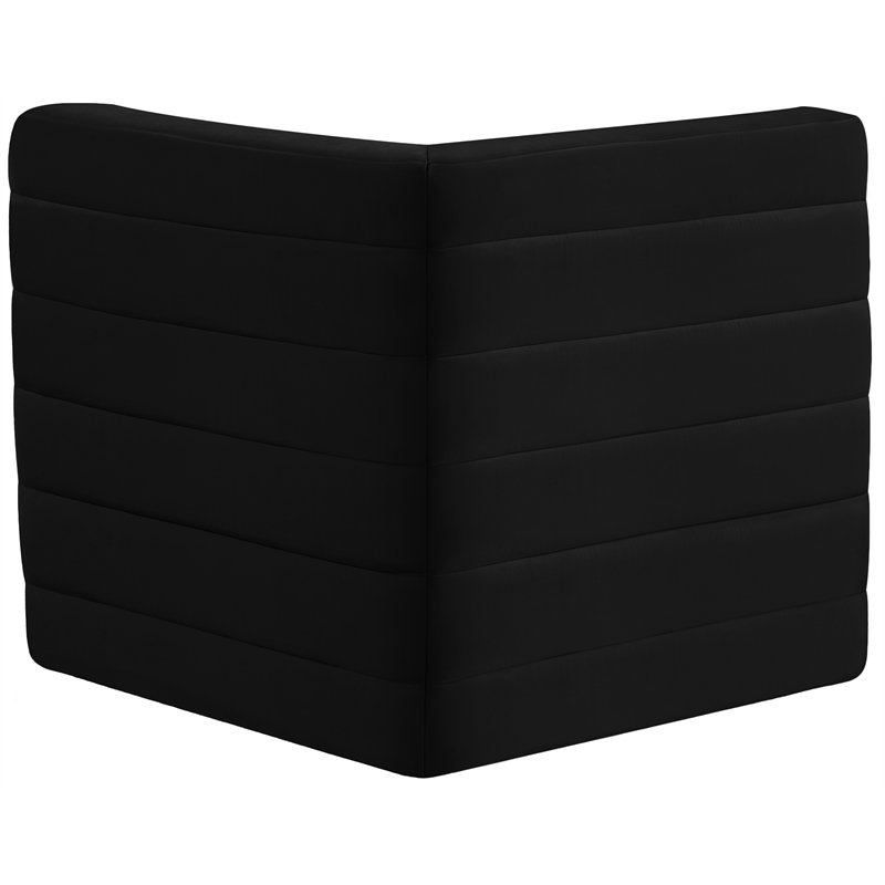 Meridian Furniture Quincy Black Velvet Modular Corner Chair