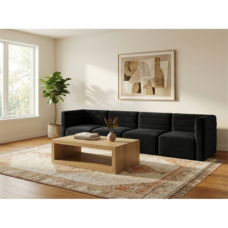 Meridian Furniture Quincy Black Velvet Modular Sofa