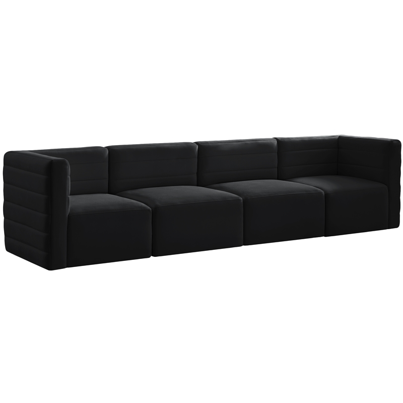 Meridian Furniture Quincy Black Velvet Modular Sofa
