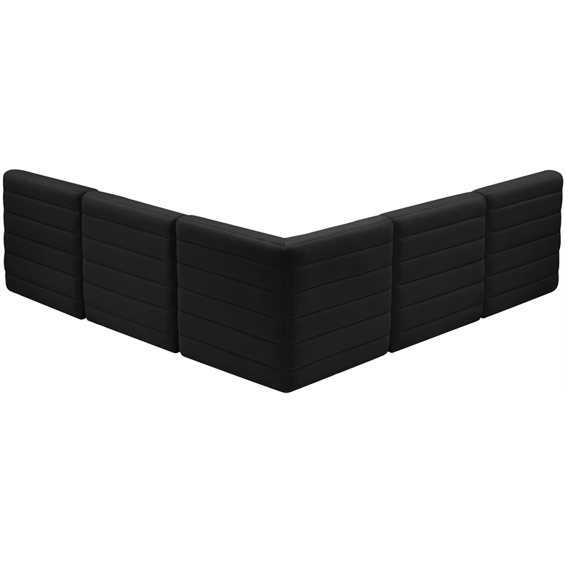 Meridian Furniture Quincy Black Velvet Modular Sectional