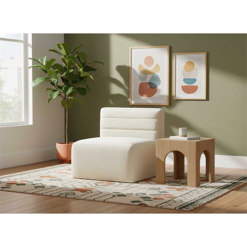 Meridian Furniture Quincy Cream Velvet Modular Armless Chair
