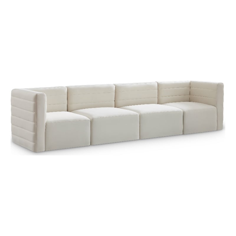Cream/4-Piece: 2 Armless Chair, 2 Corner Chair
